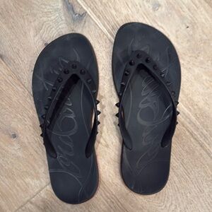Christian Louboutin Loubi Flip Flop in Black size 39 Authentic.
